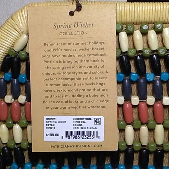 Sac Designer PATRICIA NASH Spring Wicker | Collection Limitée Noir & Blanc - Prix Réduit !